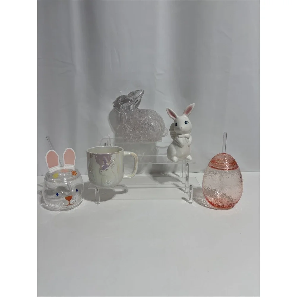 New Target Spritz Easter Lot Iridescent Pearl Bunny mug Figurine Glass Bunny Cup